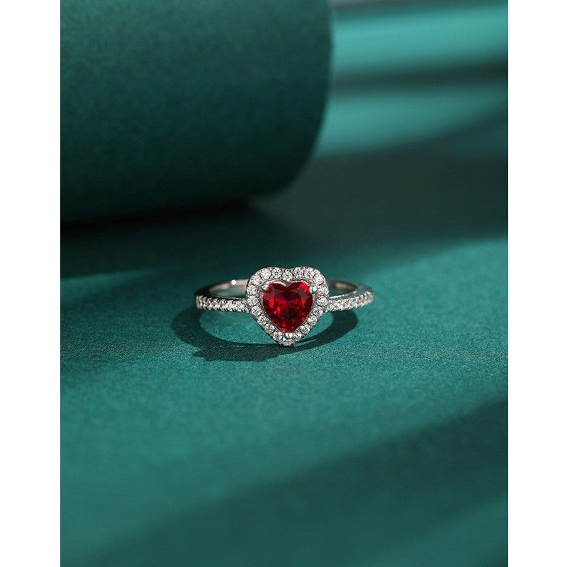 925 Sterling Silver Heart Fashion Ring