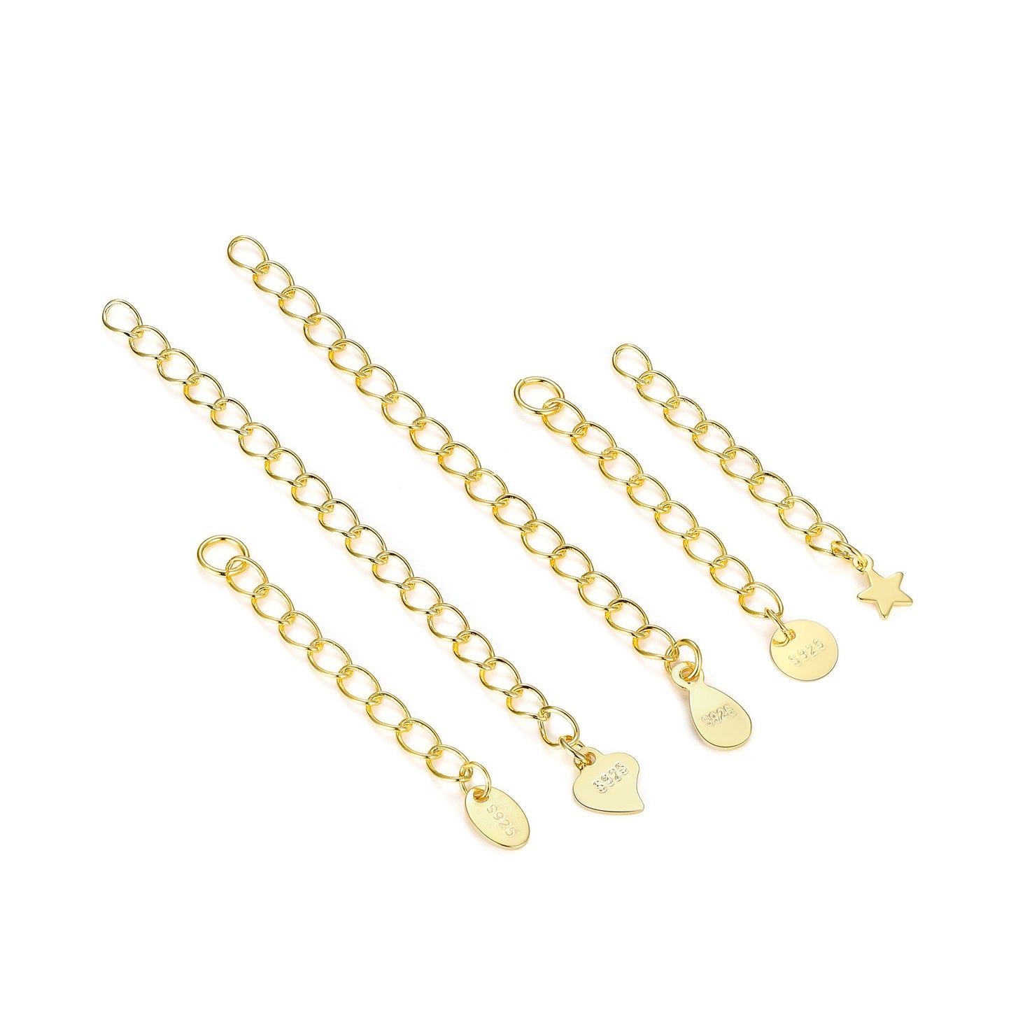 925 Sterling Silver Adjustable Extension Chain 3mm 5mm For Jewelry DIY