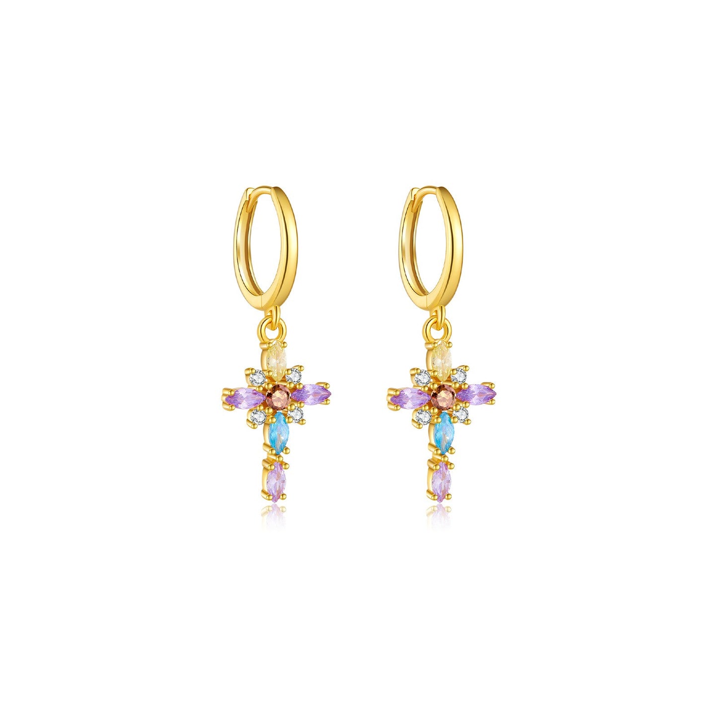925 Sterling Silver Cross Earrings