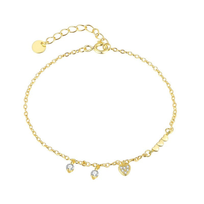 925 Sterling Silver Hearts Fashion Bracelet