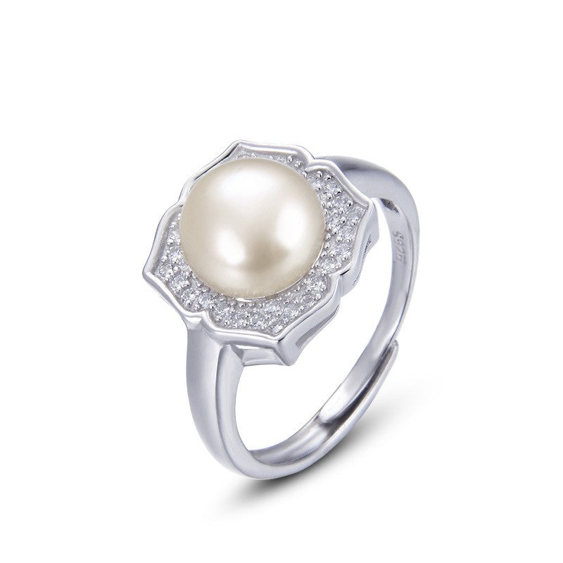 925 Sterling Silver Pearl Fashion Ring