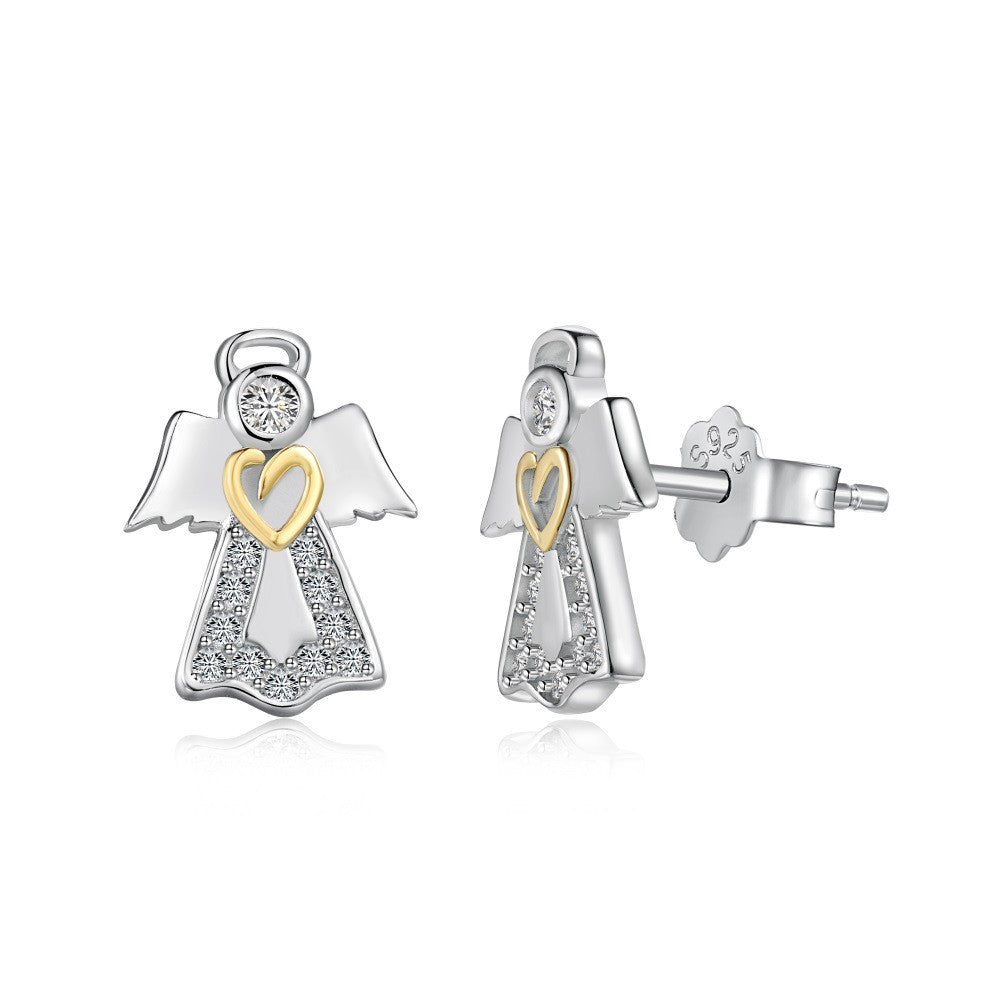 925 Sterling Silver Angel Fashion Earrings