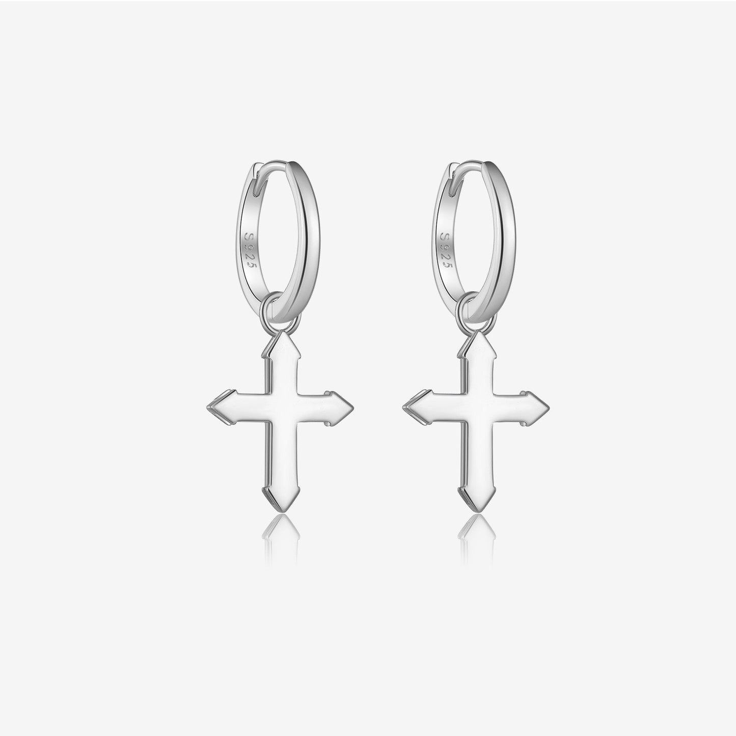 925 Sterling Silver Cross Earrings