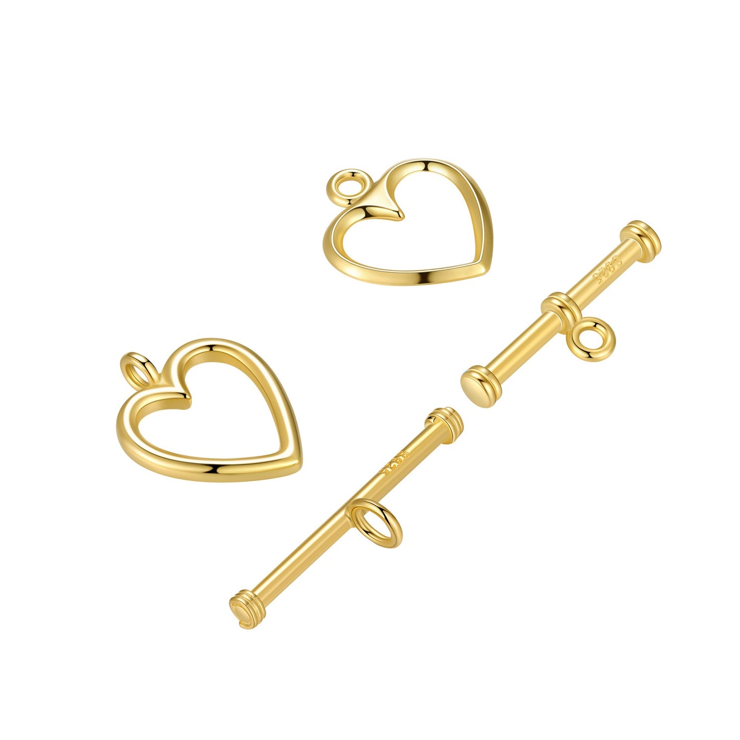 925 Sterling Silver Heart Clasp For Jewelry DIY