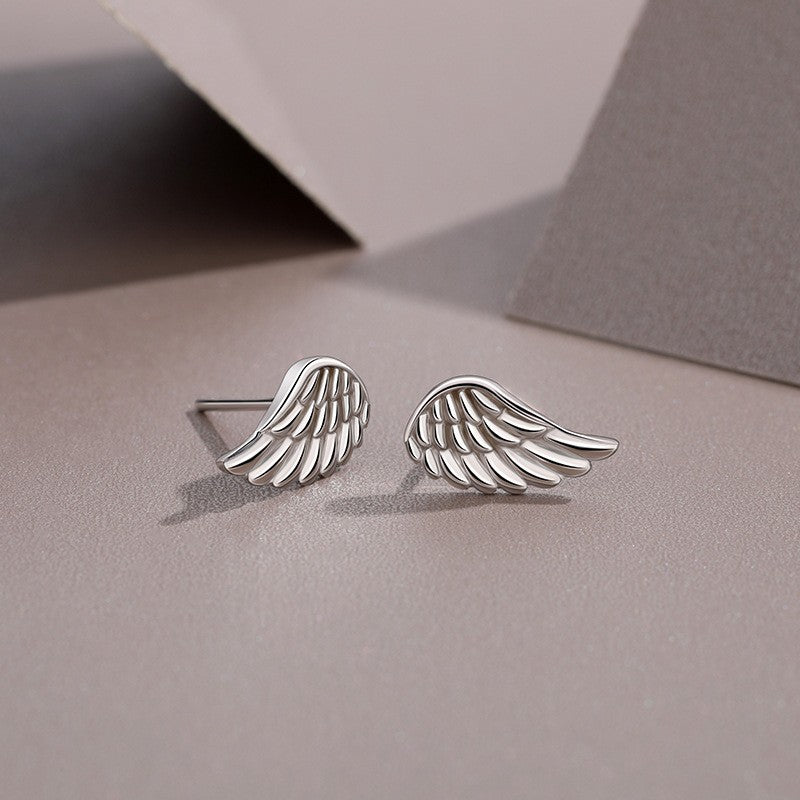 925 Sterling Silver Wings Stud Earrings