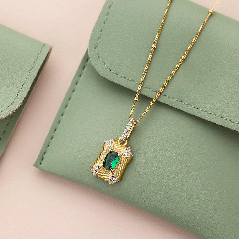 925 Sterling Silver Zircon Pendant Necklace