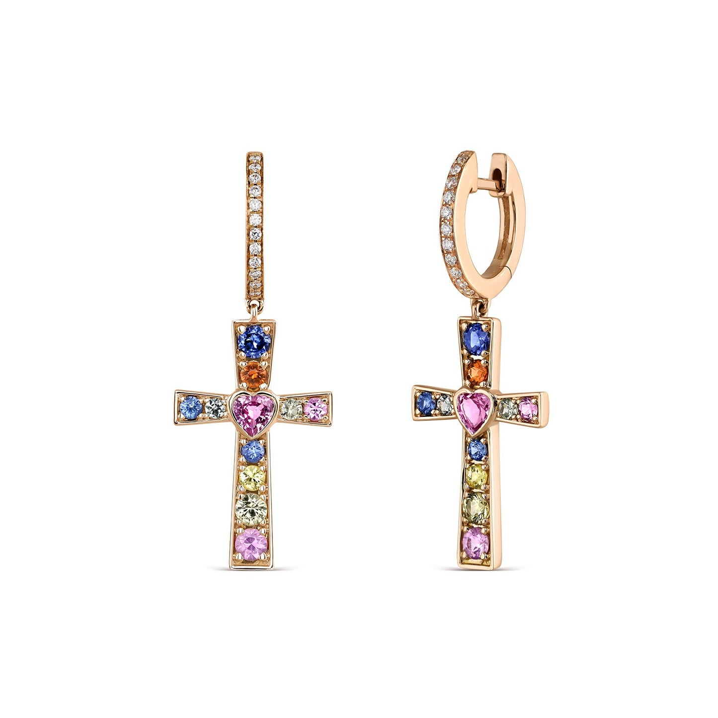 925 Sterling Silver Cross Earrings
