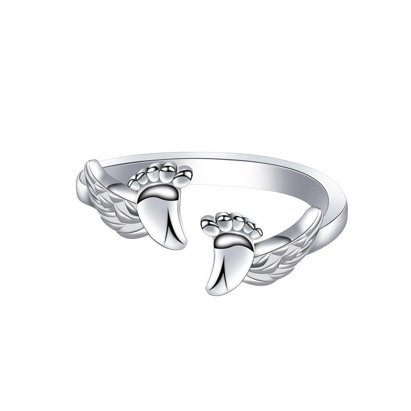 925 Sterling Silver Wings Fashion Ring