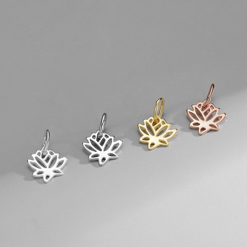 925 Sterling Silver Lotus Charm For Jewelry DIY