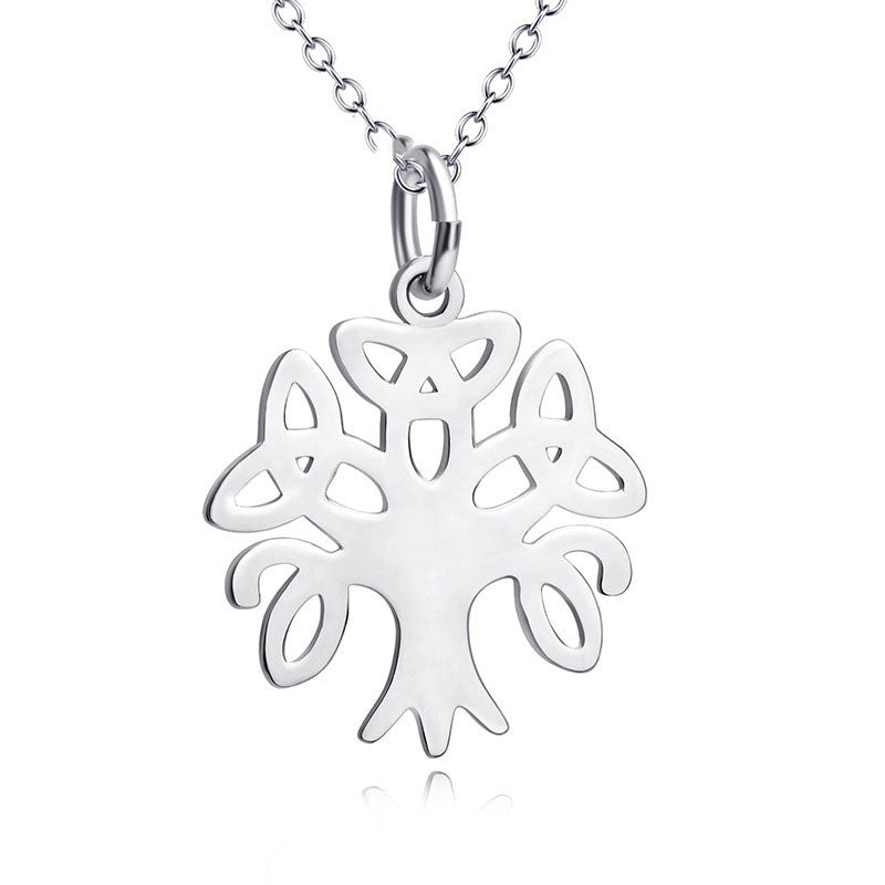 925 Sterling Silver Celtic Knot Tree of Life Fashion Necklace