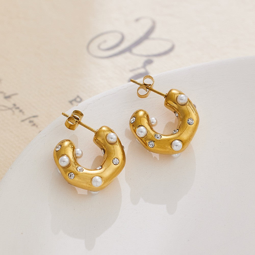 Pendientes de aro de moda de acero inoxidable