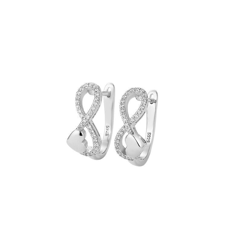 925 Sterling Silver Infinity Fashion Hoop Earrings