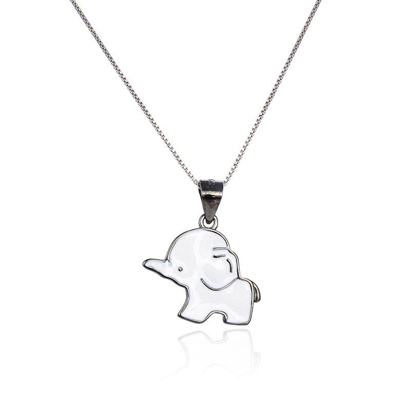 925 Sterling Silver Elephant Cute Necklace