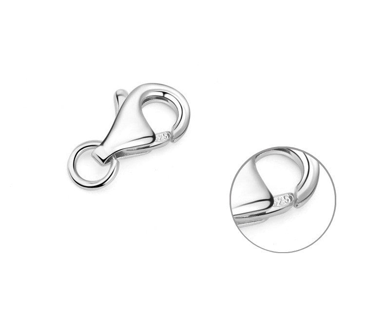 925 Sterling Silver Lobster Clasp 8mm 9mm 11mm For Jewelry DIY