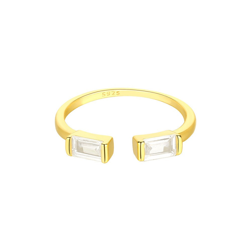 925 Sterling Silver Zircon Fashion Open Ring
