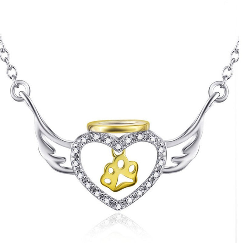 925 Sterling Silver Angel Wings Fashion Necklace