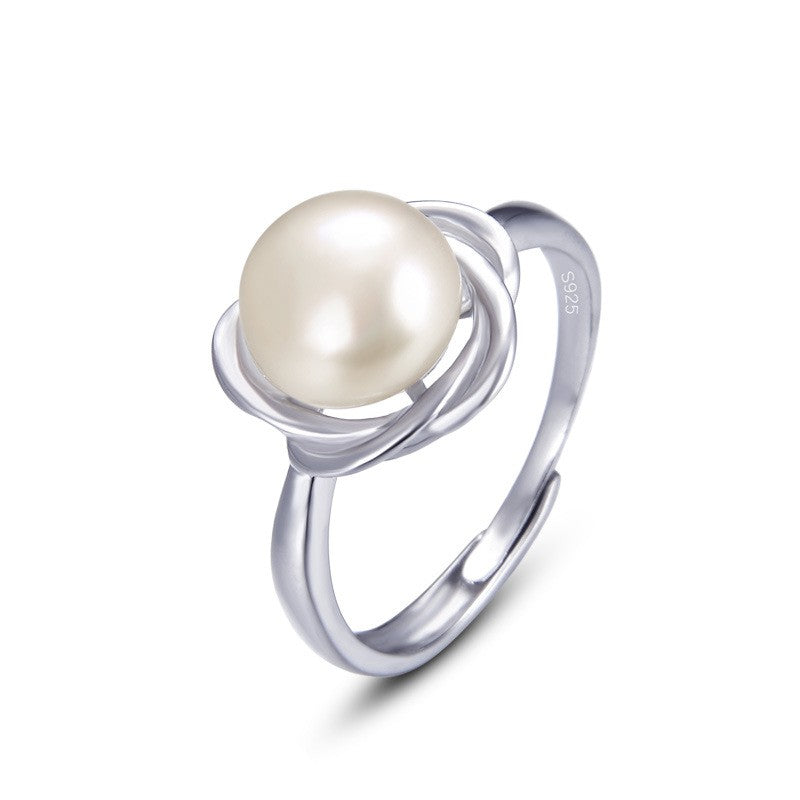925 Sterling Silver Pearl Fashion Ring