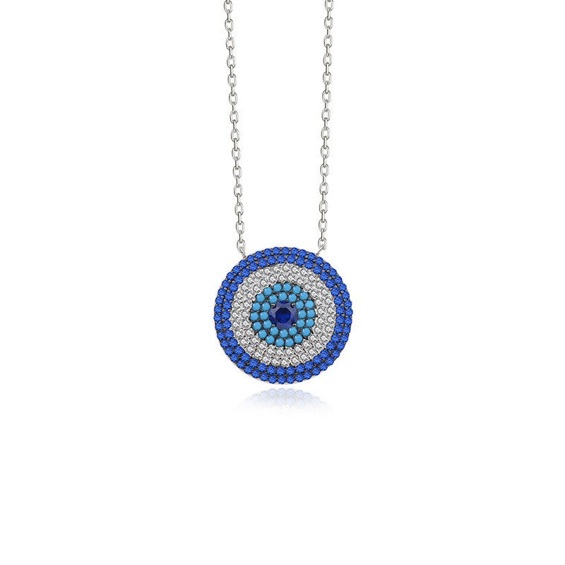 925 Sterling Silver Evil Eye Pendant Necklace