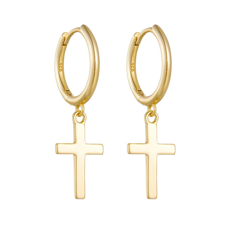 925 Sterling Silver Cross Earrings