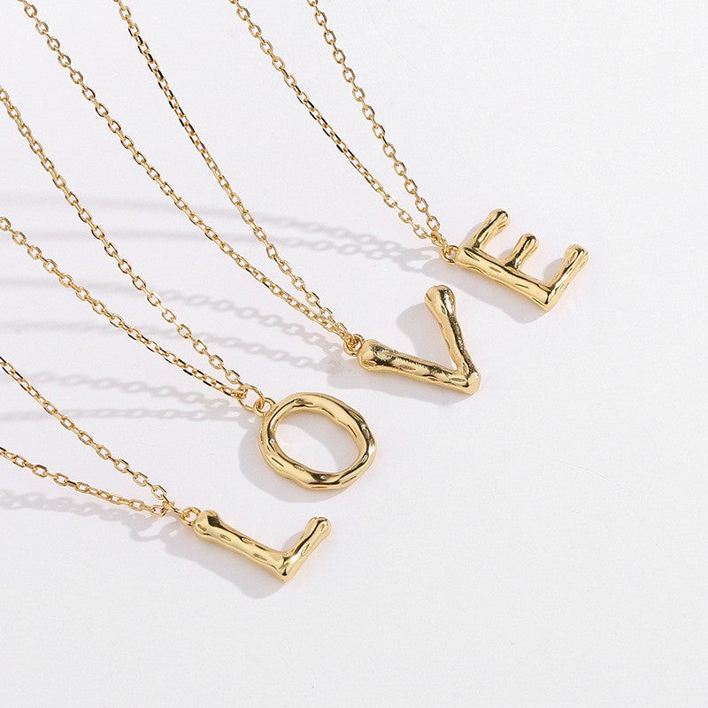 925 Sterling Silver Letter A-Z Initial Pendant Necklace
