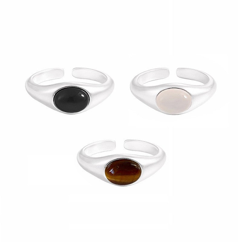 925 Sterling Silver Nature Stone Fashion Ring