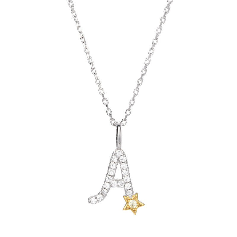 925 Sterling Silver Alphabet A-Z Pendant Necklace