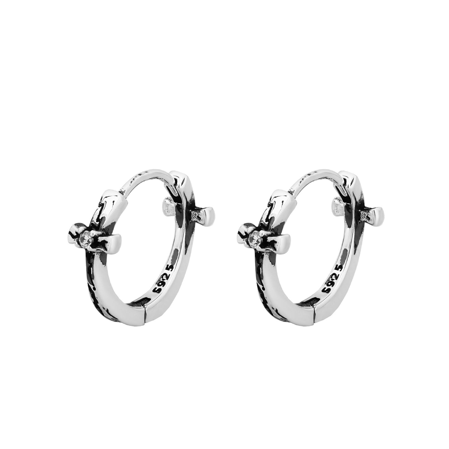 925 Sterling Silver Cross Earrings