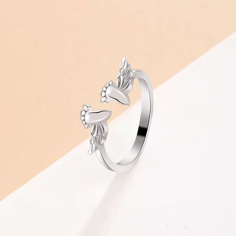 925 Sterling Silver Wings Fashion Ring