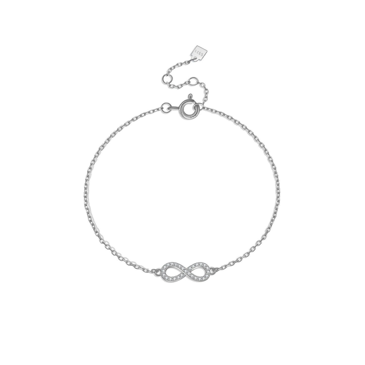 925 Sterling Silver Infinity Fashion Bracelet