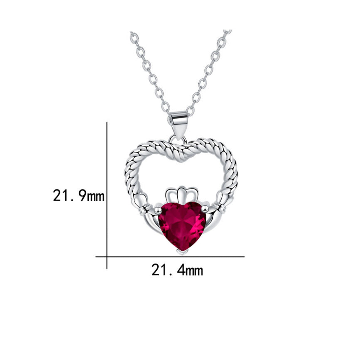 Copper With Silver Plated Heart Pendant Necklace