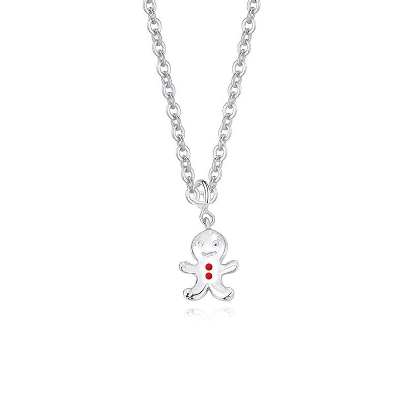 925 Sterling Silver Gingerbread Man Necklace
