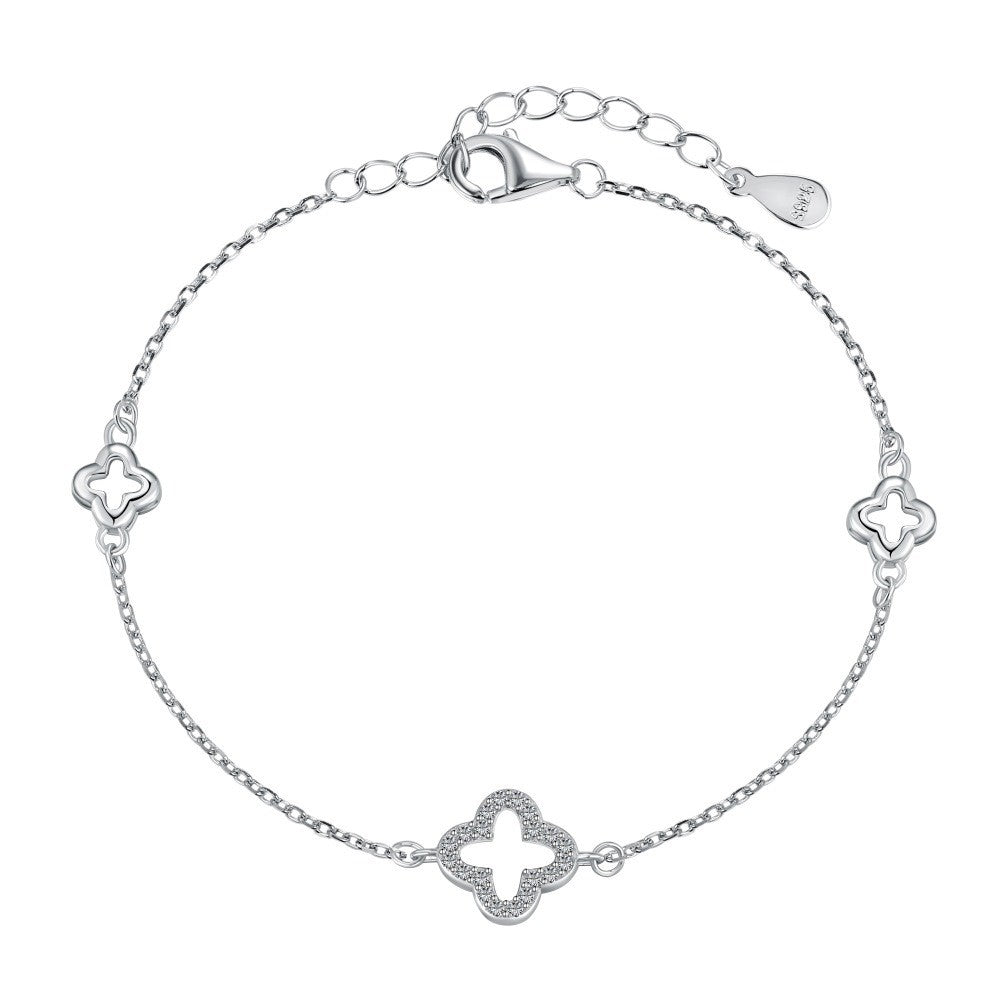 925 Sterling Silver Clover Fashion Bracelet