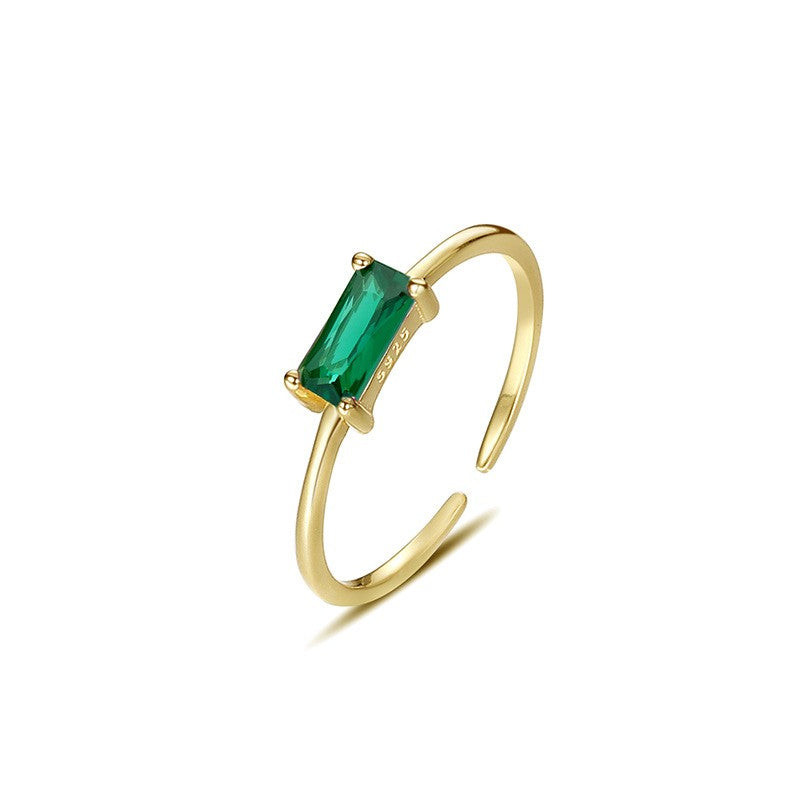 925 Sterling Silver Zircon Fashion Open Ring