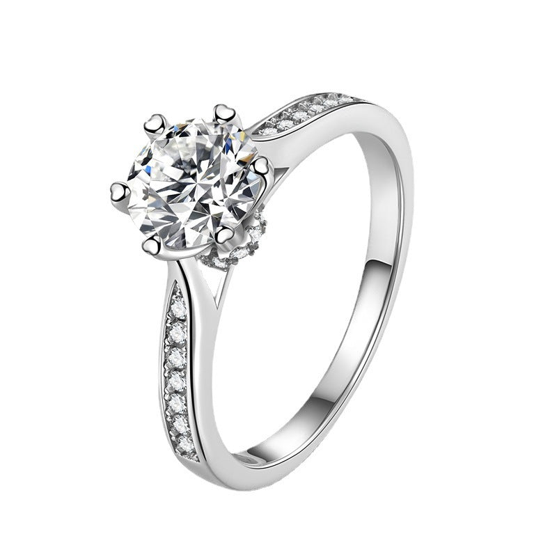 925 Sterling Silver Elegant Zircon Fashion Engagement Ring