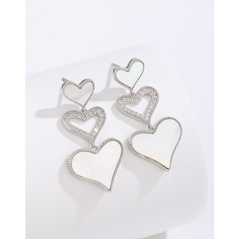 925 Sterling Silver Heart Earrings