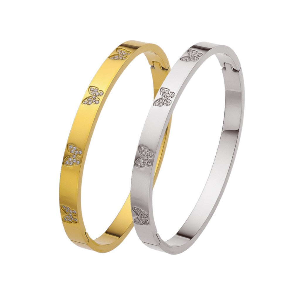 Stainless Steel Butterfly Fashion Bangle