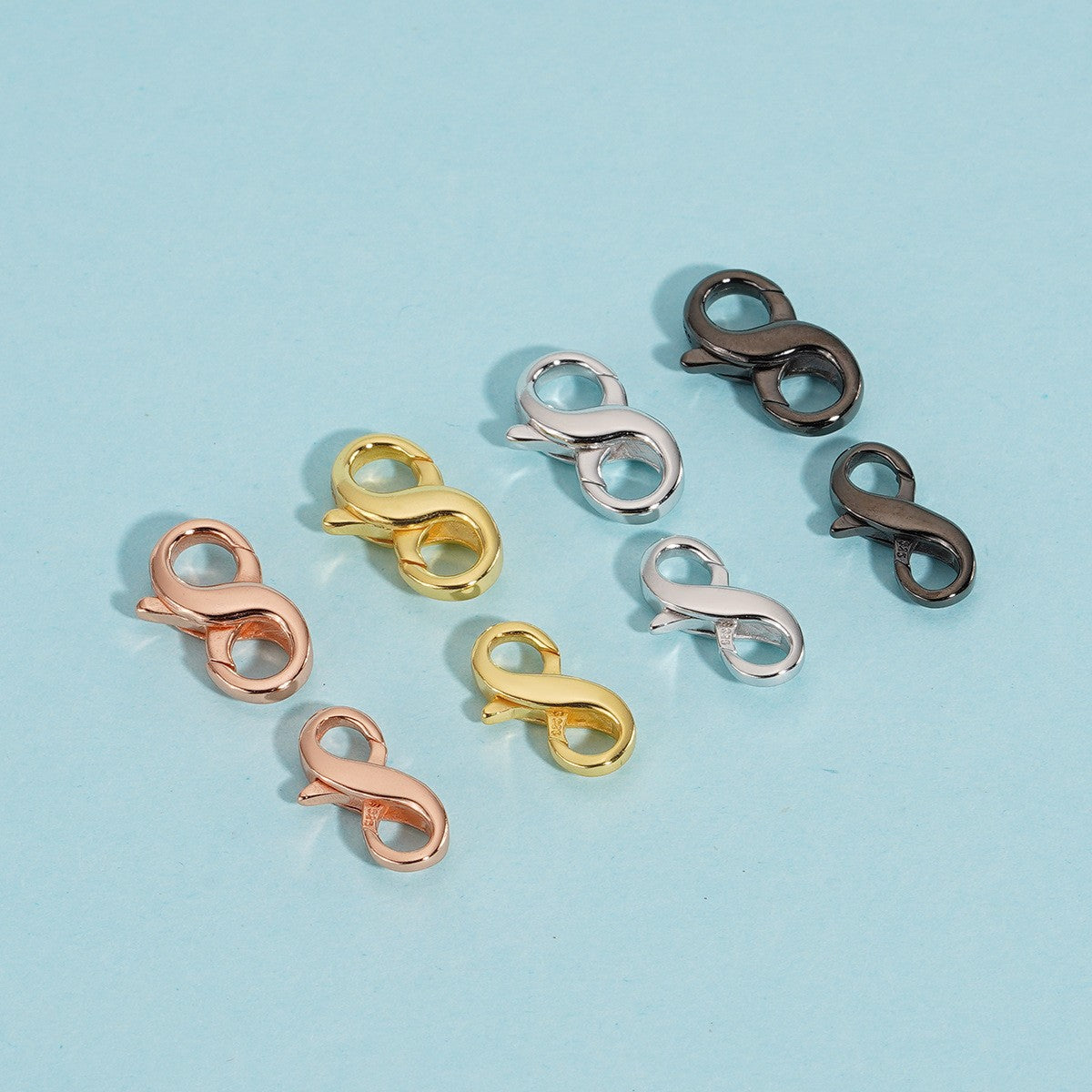 925 Sterling Silver Infinity Clasp 8 For Jewelry DIY