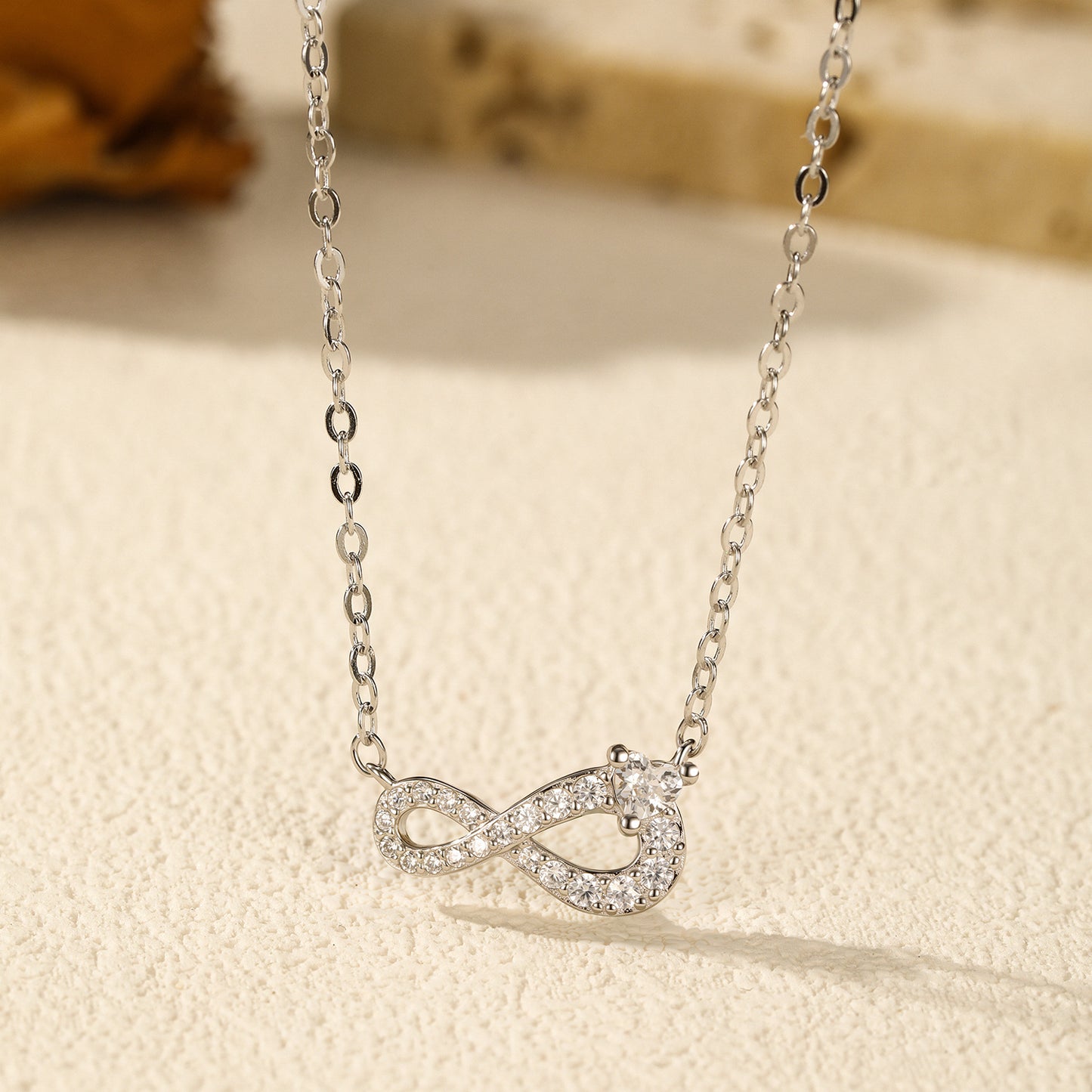 925 Sterling Silver Infinity Fashion Necklace