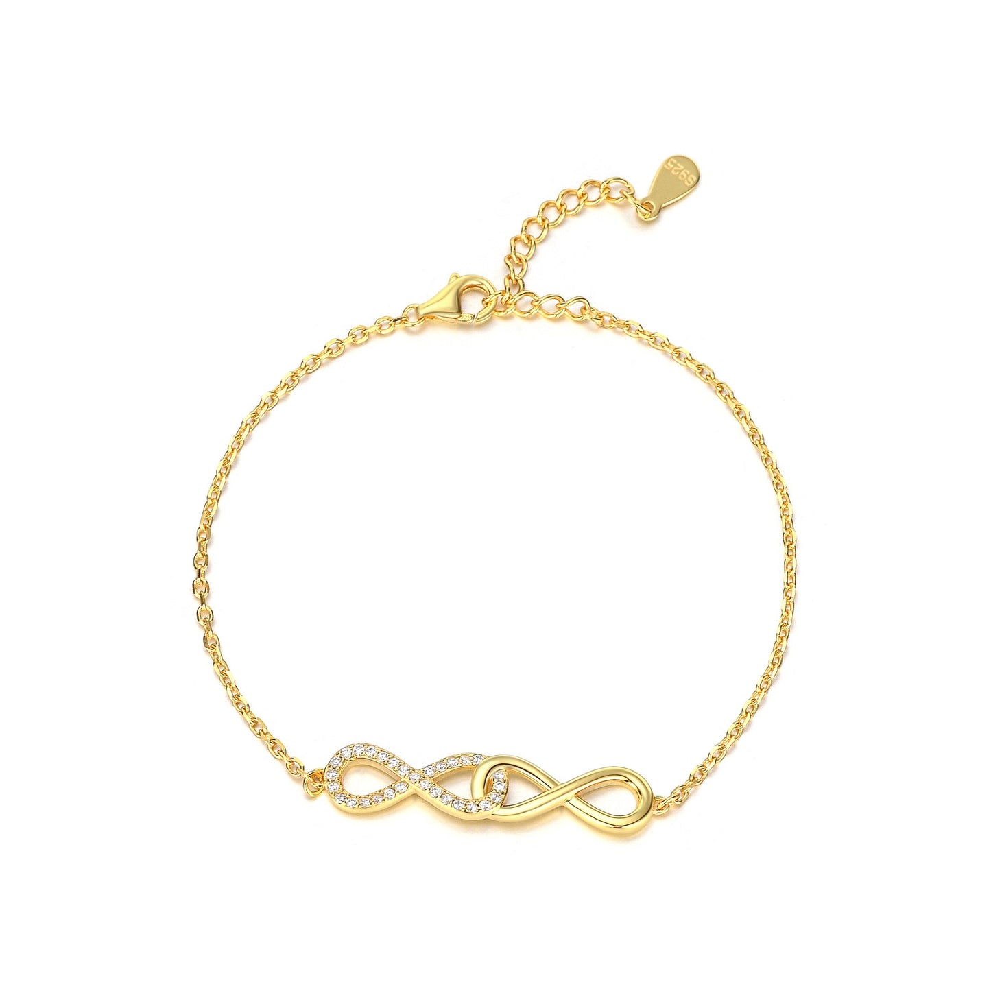 925 Sterling Silver Infinity Fashion Bracelet
