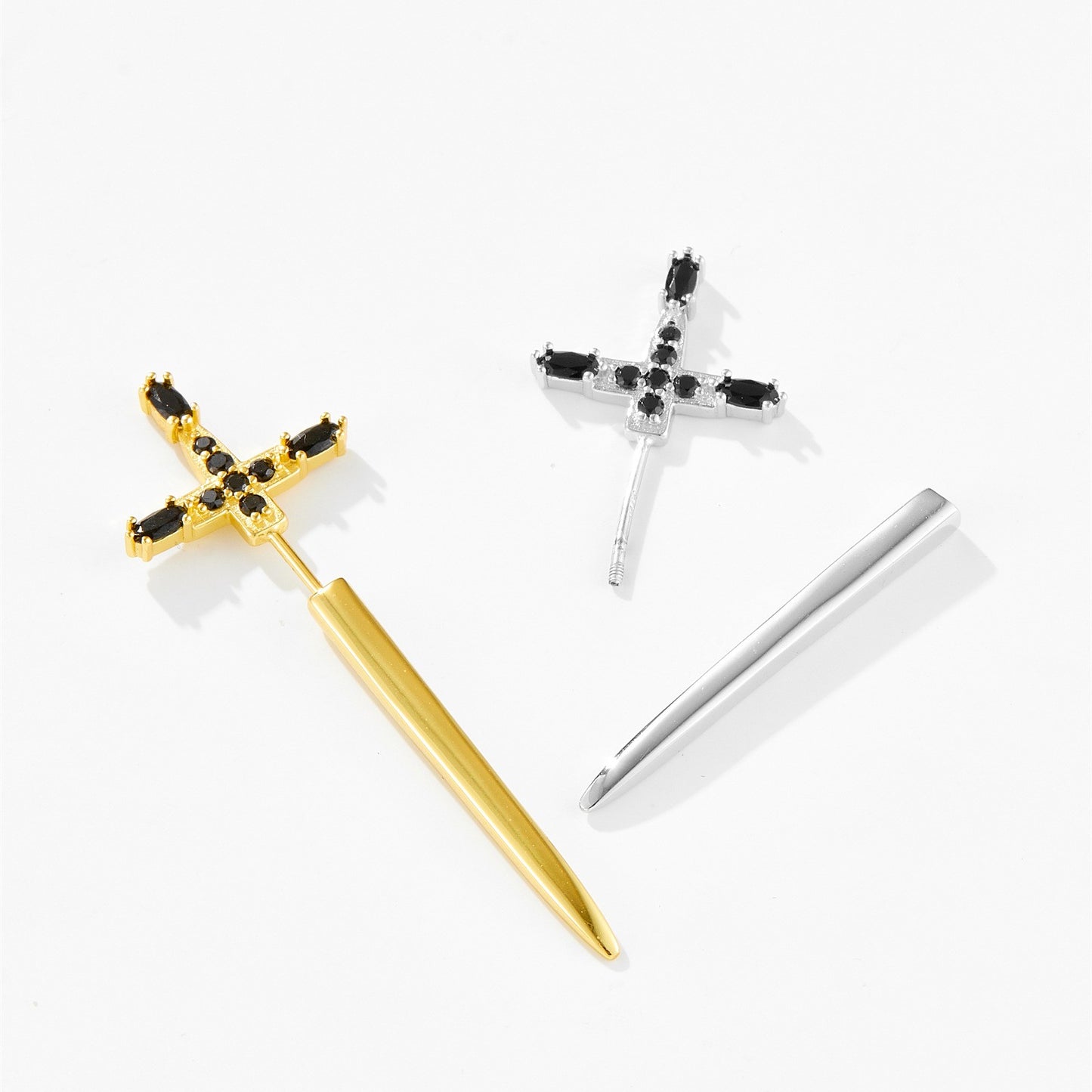 925 Sterling Silver Cross Earrings