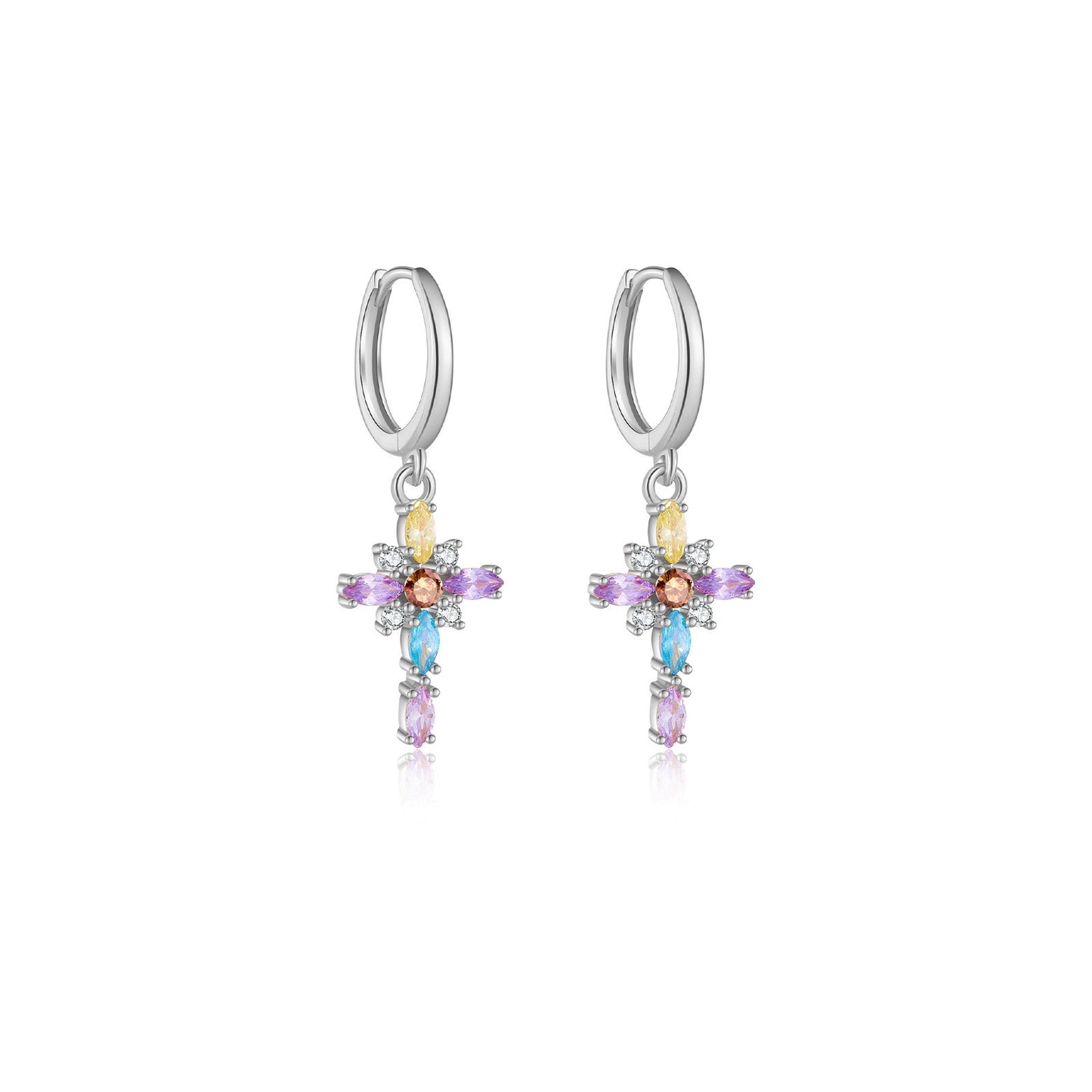 925 Sterling Silver Cross Earrings