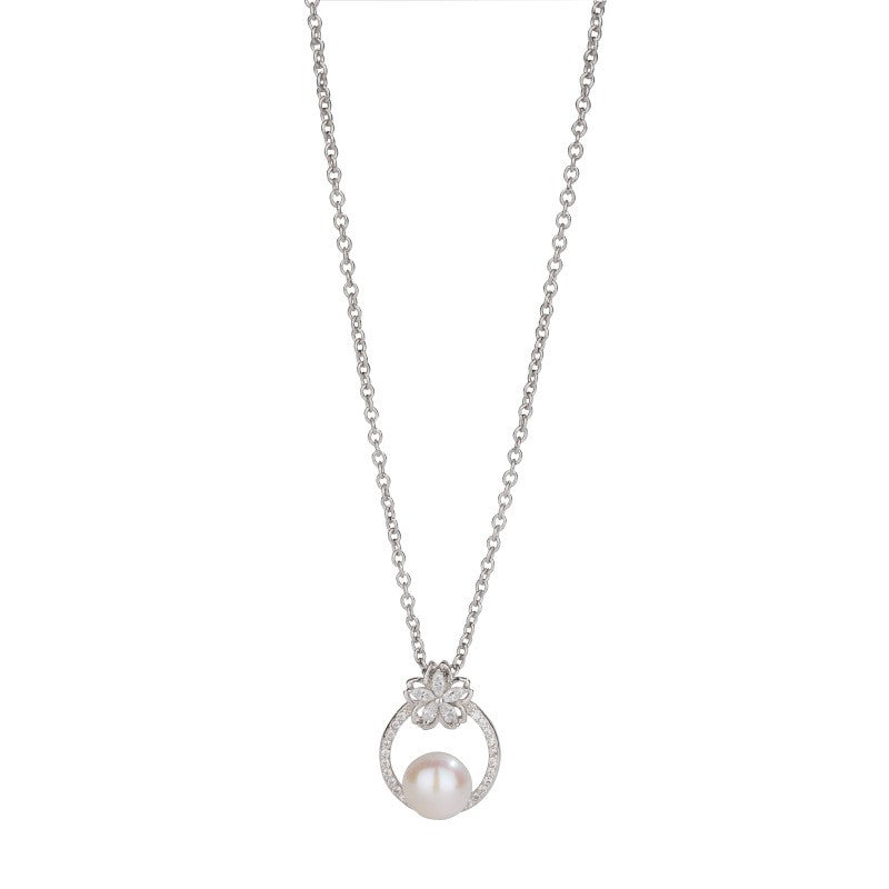 925 Sterling Silver Pearl Fashion Necklace