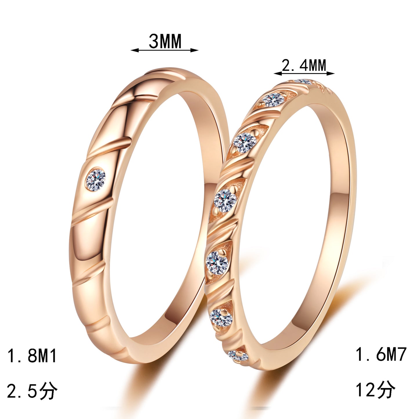 925 Sterling Silver Elegant Fashion Engagement Couple Rings