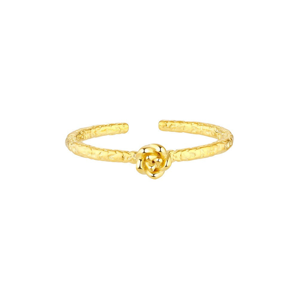 925 Sterling Silver Flower Fashion Open Ring