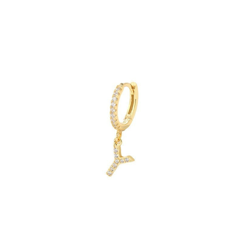 925 Sterling Silver A-Z Hoop Earrings