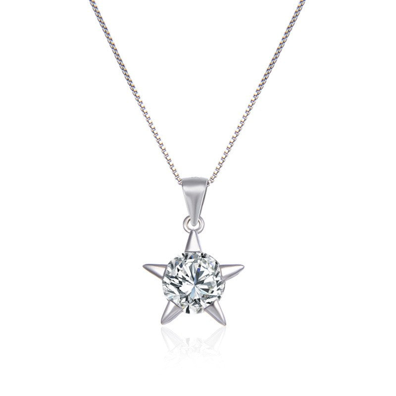 Collar de moda con estrella de plata de ley 925