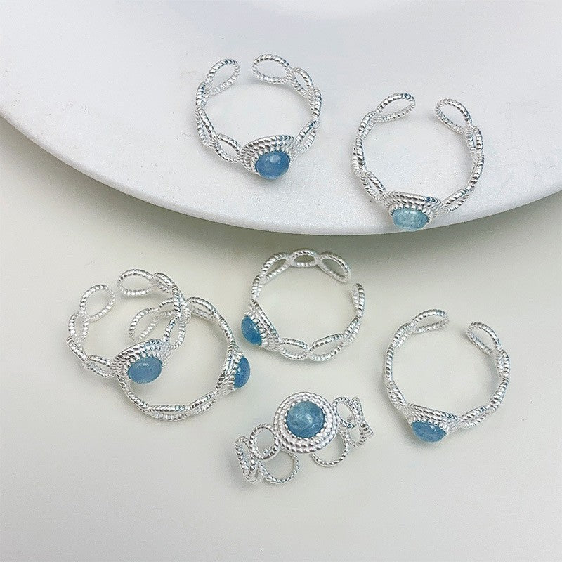 925 Sterling Silver Nature Stone Fashion Ring