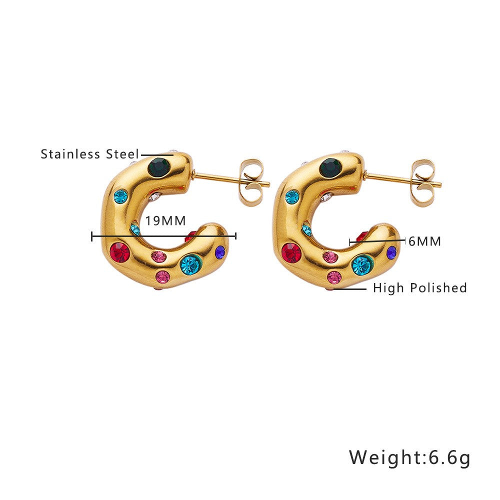 Pendientes de aro de moda de acero inoxidable