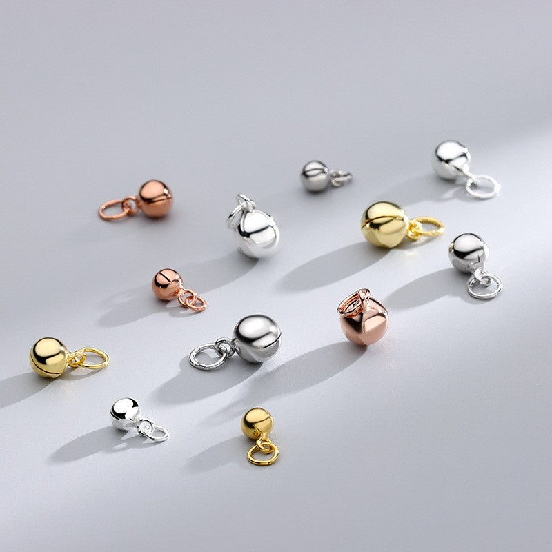 925 Sterling Silver Charm Bell 4mm 5mm 6mm For Jewelry DIY