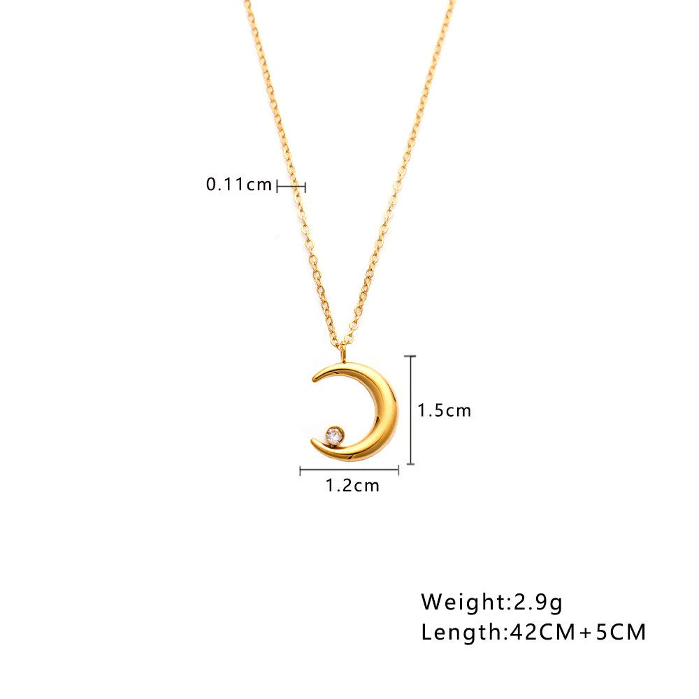 Stainless Steel Jewelry Moon Fashion Necklace